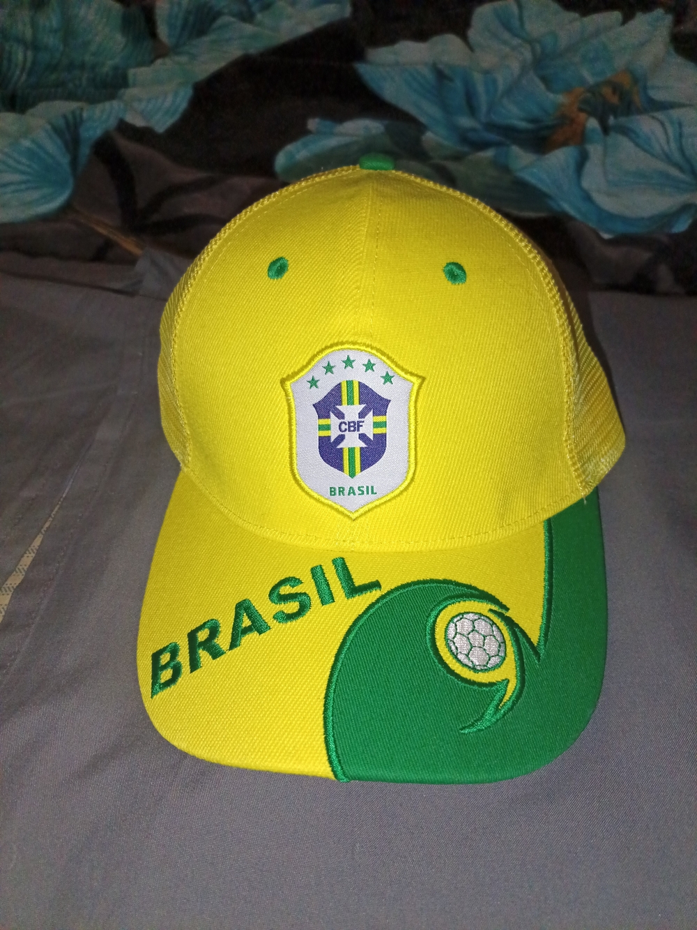 Brazil Yellow & Green Soccer Cap